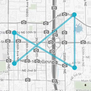 A self-intersecting polygon